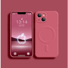 (Camellia, For iphone12) Magsafe Liquid Silicone Phone Case for iPhone 15 14 13 12 Pro Max