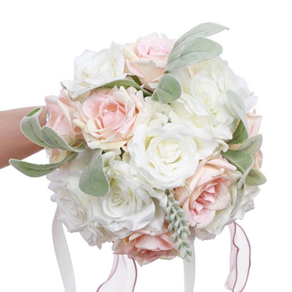 (pink) Wedding Bouquets Bridal Bouquet For Bride Wedding Bouquets For Bride Silk Round Artificial Wedding Flowers Bouquets