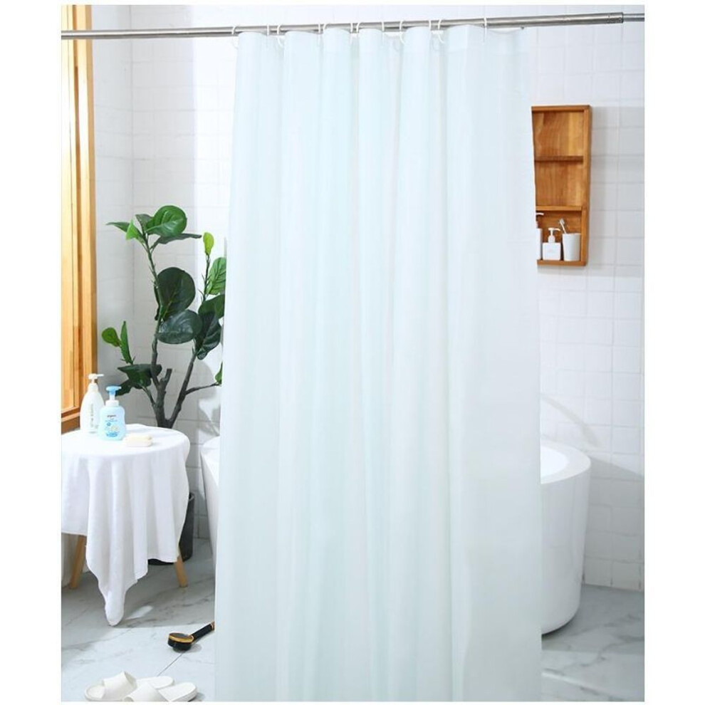 (white, 180x180cm) Solid Color Shower Curtain Peva Thickened Waterproof Bathroom Non Perforated Partition Curtain Bathroom Privacy Shower Curtain