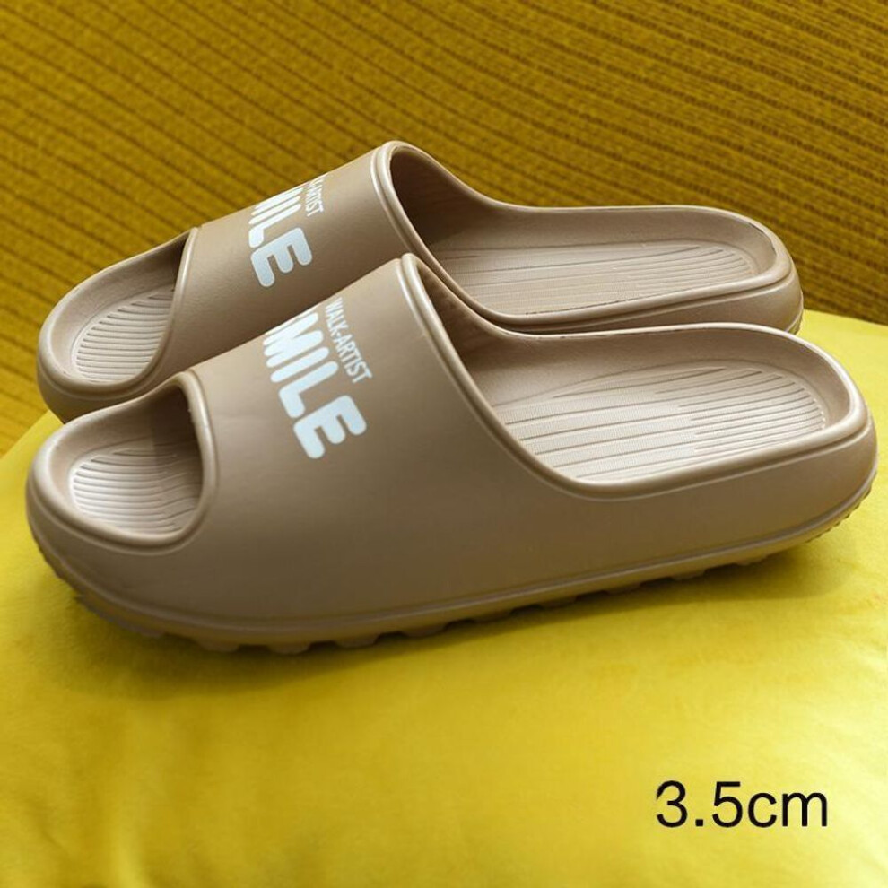 (coffee, 42-43) Order Two Size Up Women Non-slip Soft-bottomed Slippers Thick-soled Sandals and Slippers Wear Household Deodorant and  Comfortable Lightweight