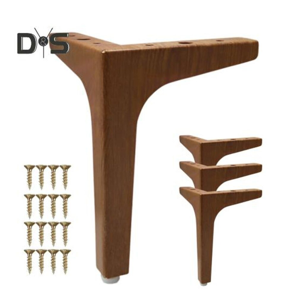 (dark brown, 17cm) 4pcs Metal Furniture Legs 200kg Load-capacity Rust Resistant Easy To Install Triangle Furniture Feet Diy Replacement Parts