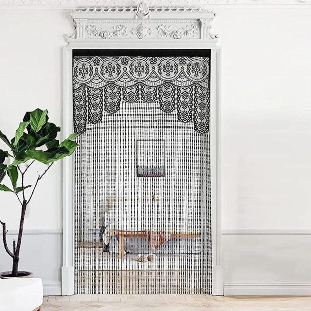(black, 100x200cm) Tassel Thread Curtain, Curtains, Door Curtain, Cross-border Exclusive Partition Curtain, Hot Selling