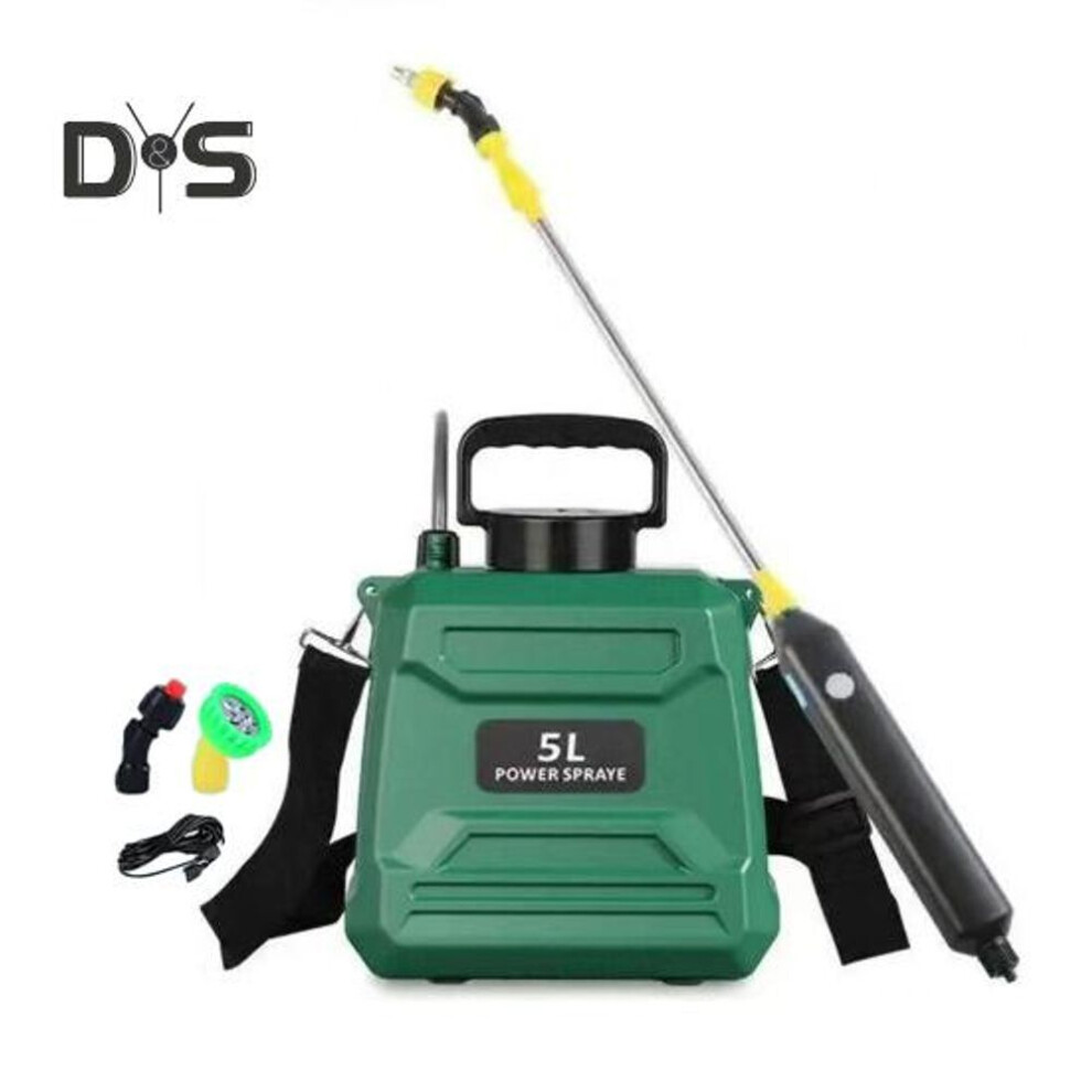 (green, 5L) 1.3 Gallon/2.1 Gallon Electric Sprayer Built-in 18650mAh Rechargeable Battery Sprayer Garden Sprayer with Telescopic Spray Wand for Plant Watering