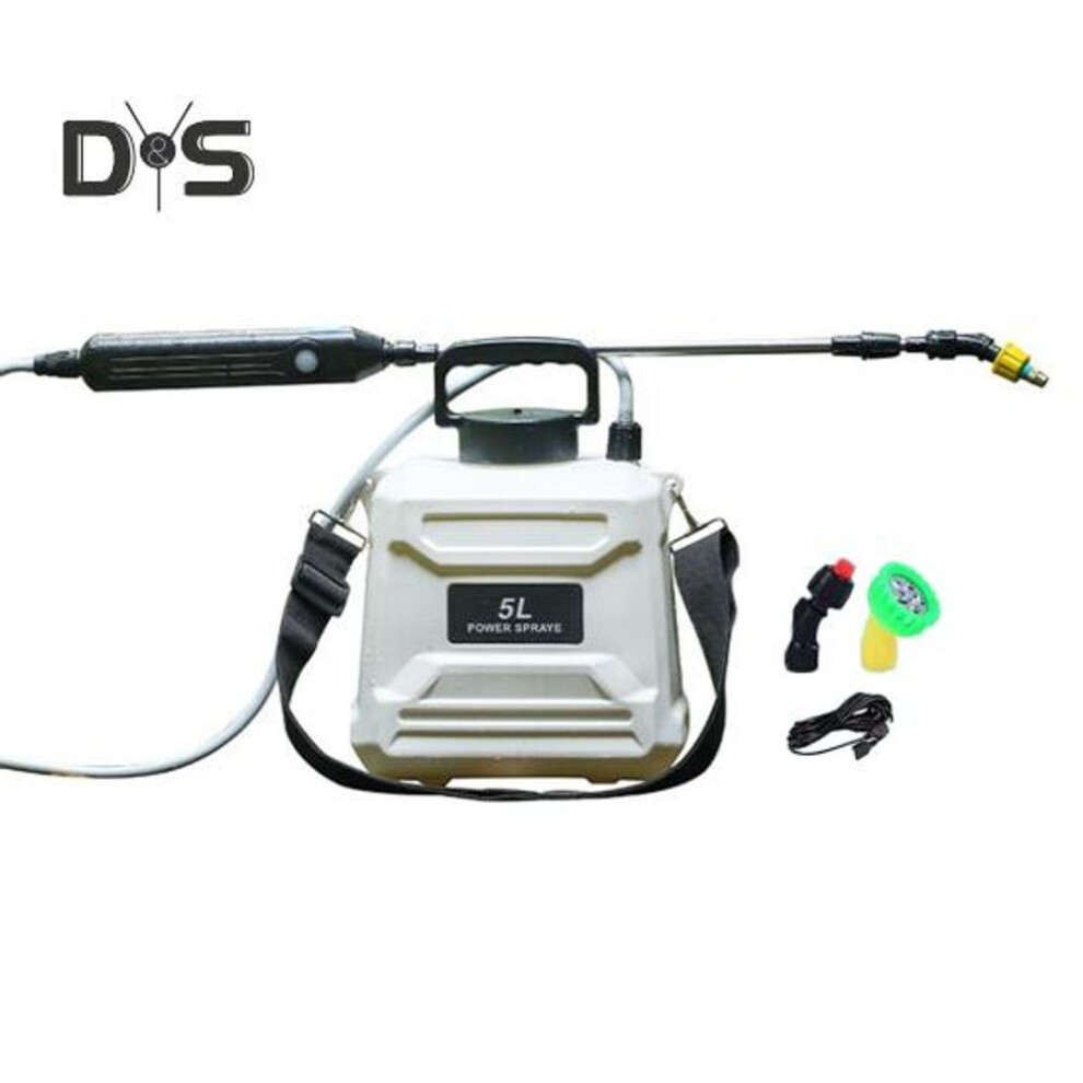 (white, 5L) 1.3 Gallon/2.1 Gallon Electric Sprayer Built-in 18650mAh Rechargeable Battery Sprayer Garden Sprayer with Telescopic Spray Wand for Plant Watering