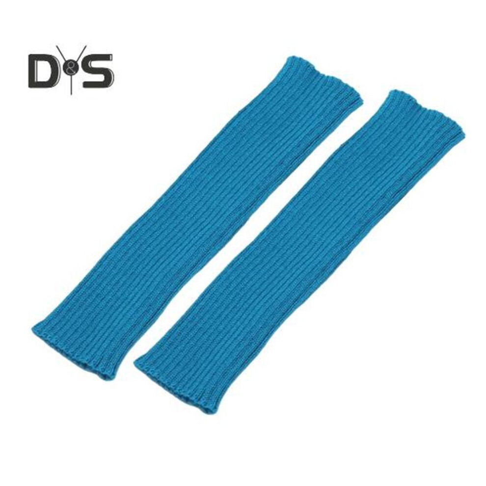(lake blue) 1 Pair Winter Leg Warmers Warm Japanese Style Jk Leg Sleeves Strips Stretchy Fit Knitting Calf Socks Party Sports Yoga Dance Foot Covers