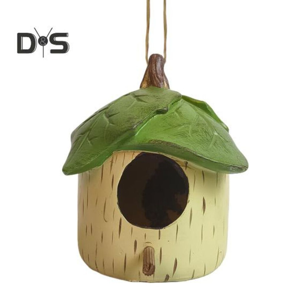 Hummingbird House For Outside Small Resin Hanging Birds House Decorative Green Leaf Birdhouse For Balcony Porch Backyard Decor