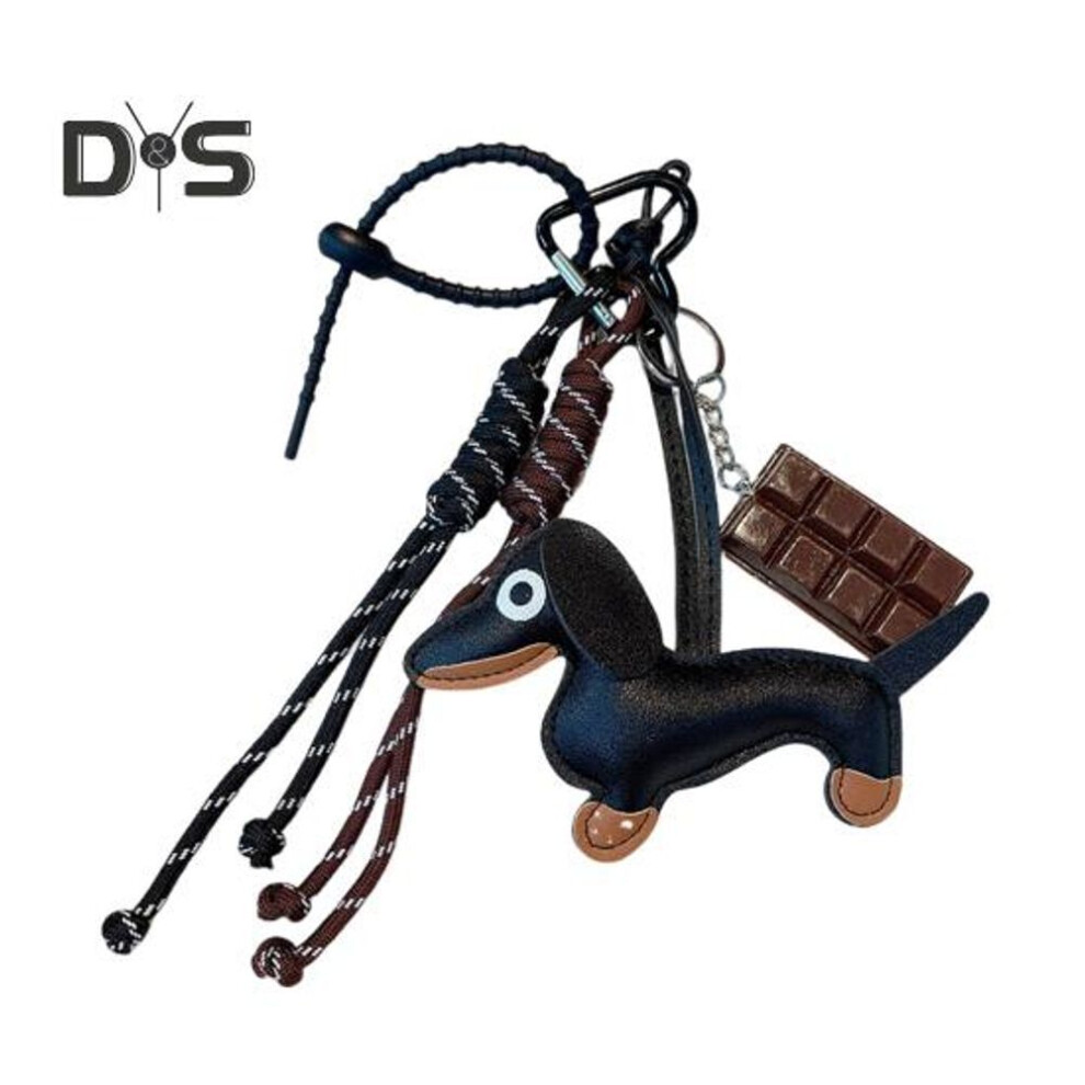 (Other) Dachshund Keychain Bag Pendant Faux Leather Cute Puppy Dog Charm Gifts Hanging Ornaments for Bags Handbags Wallets Retro Style Accessories