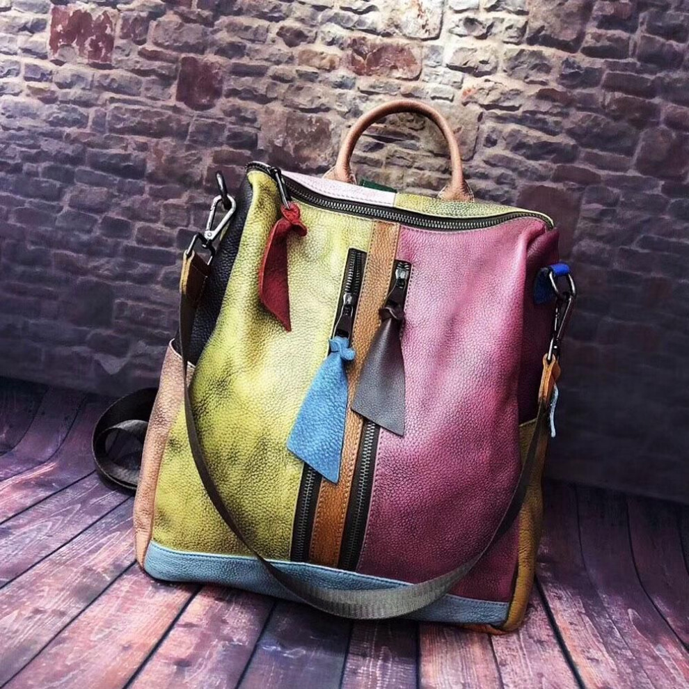 2025 Women's Retro Genuine Leather Handbags & Backpacks - Polished Trendy Colors