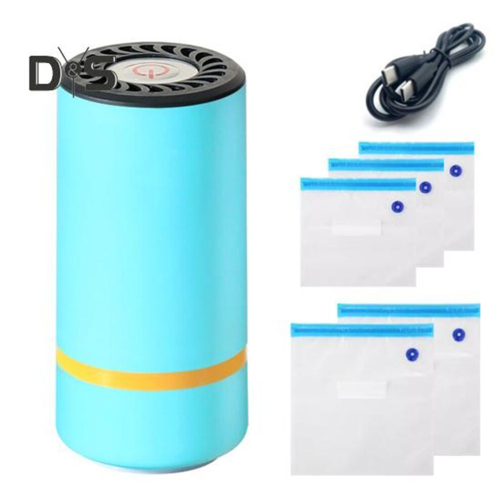 (blue) Sealer Machine Portable Handheld Vacuum Sealer Pump One-click Operation Compact Design Electric Pump Vacuum Sealer