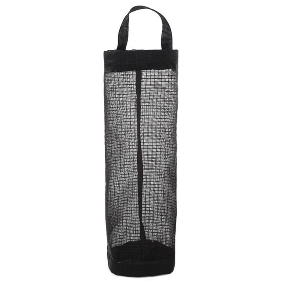 (black) Wall Mounted Round Home Grocery Bag Holder Hanging Storage Trash Garbage Bag