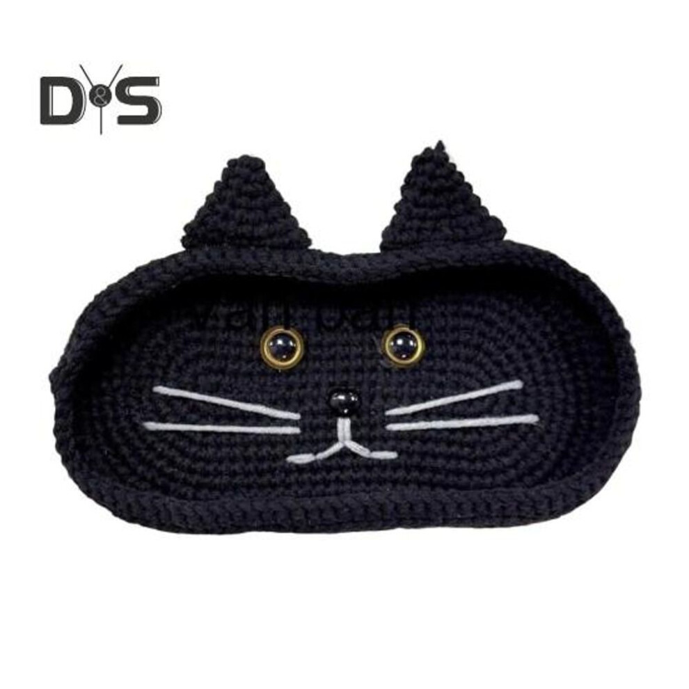 (as the picture, Cat) Crochet Cat Eyeglass Holder Handmade Raccoon Glasses Organizer Decorative Eyeglasses Sunglasses Display Bracket Gift for Animal Lovers