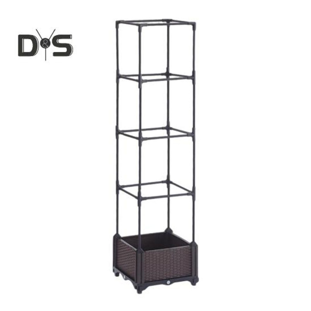 (as the picture, A no wheels) Self-Watering Planting Box Raised Garden Bed Planter Box with Trellis Tomato Planters with Wheels for Outdoor Patio Climbing Plants Vine Flowers