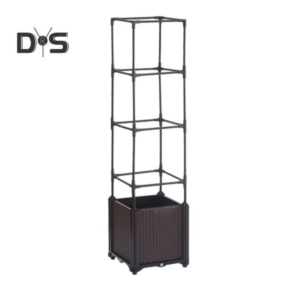 (as the picture, B no wheels) Self-watering Planting Box Raised Garden Bed Planter Box With Trellis Tomato Planters With Wheels For Outdoor Patio Climbing Plants Vine Flowers