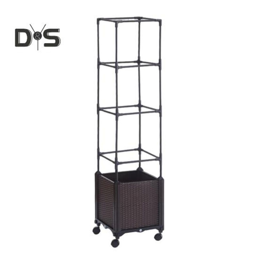 (as the picture, B with Wheels) Self-Watering Planting Box Raised Garden Bed Planter Box with Trellis Tomato Planters with Wheels for Outdoor Patio Climbing Plants Vine Flowers