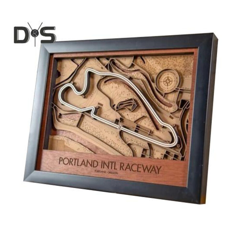 (as the picture, F) 3D Wooden Track Roadmap Motor Speedway Wall Art Decor Motorsport Track Layout In Black Frame Gift For Racing Enthusiasts Office Or Home Display