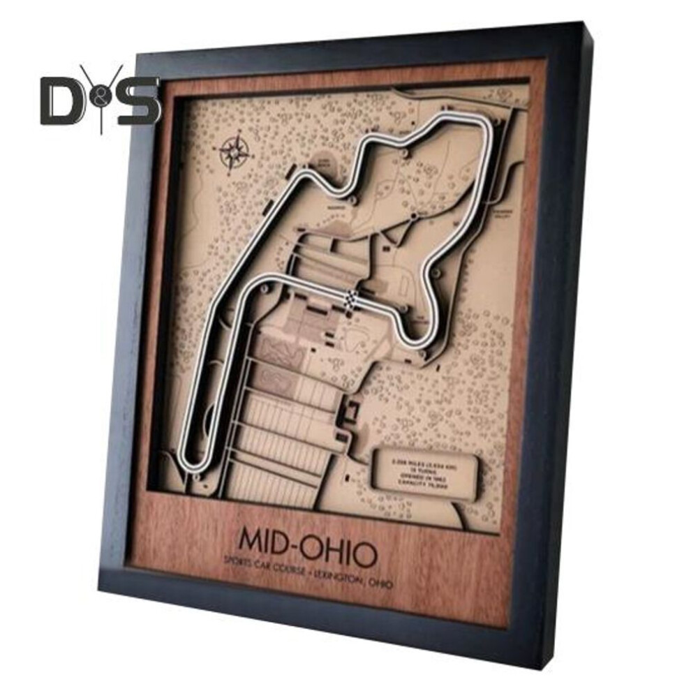 (as the picture, D) 3D Wooden Track Roadmap Motor Speedway Wall Art Decor Motorsport Track Layout In Black Frame Gift For Racing Enthusiasts Office Or Home Display