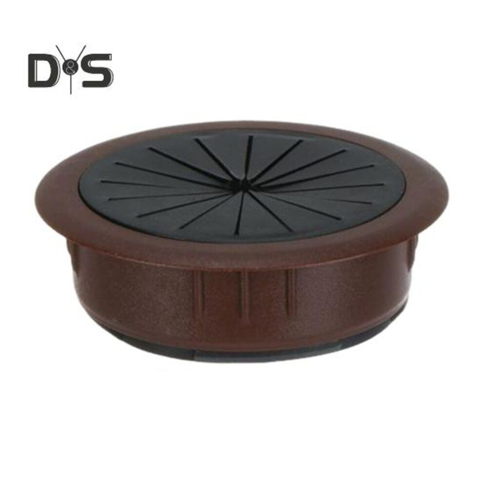(dark brown, 60mm) 60mm Desk Cable Grommet Petal-shaped Buckle Wire Hole Cover Home Office Desk Computer Pc Cord Management Protection Round Cover Cable Organizer