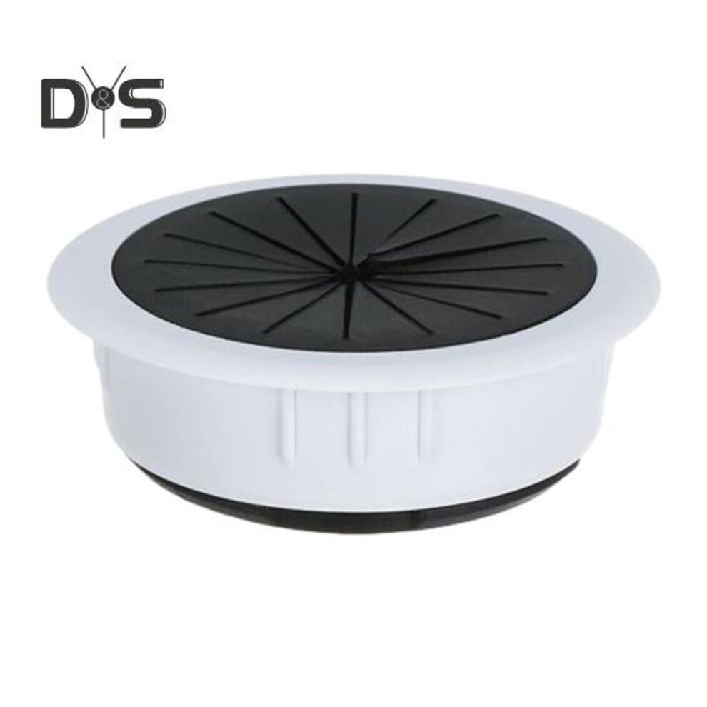 (white, 60mm) 60mm Desk Cable Grommet Petal-shaped Buckle Wire Hole Cover Home Office Desk Computer Pc Cord Management Protection Round Cover Cable Organizer