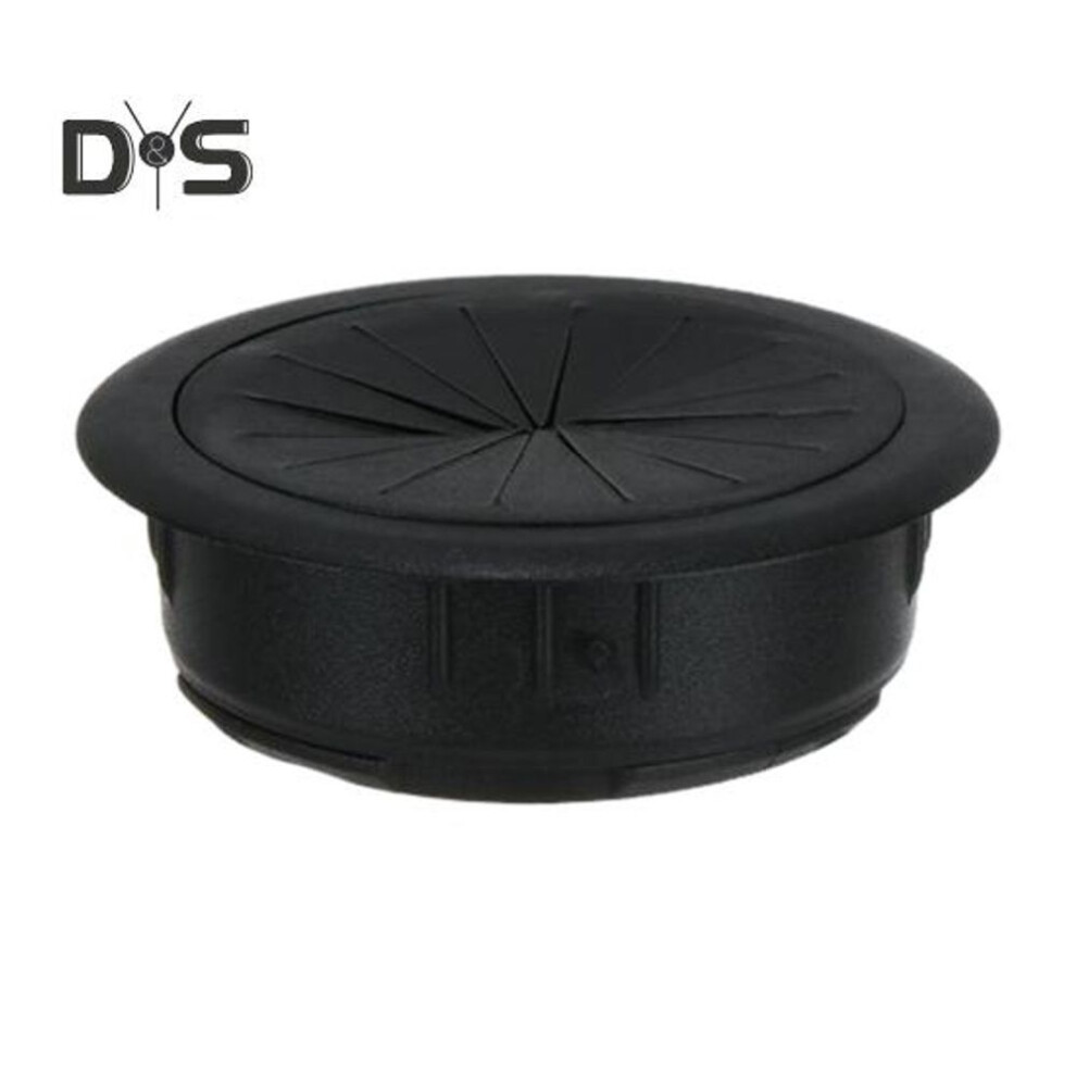 (black, 60mm) 60mm Desk Cable Grommet Petal-shaped Buckle Wire Hole Cover Home Office Desk Computer Pc Cord Management Protection Round Cover Cable Organizer