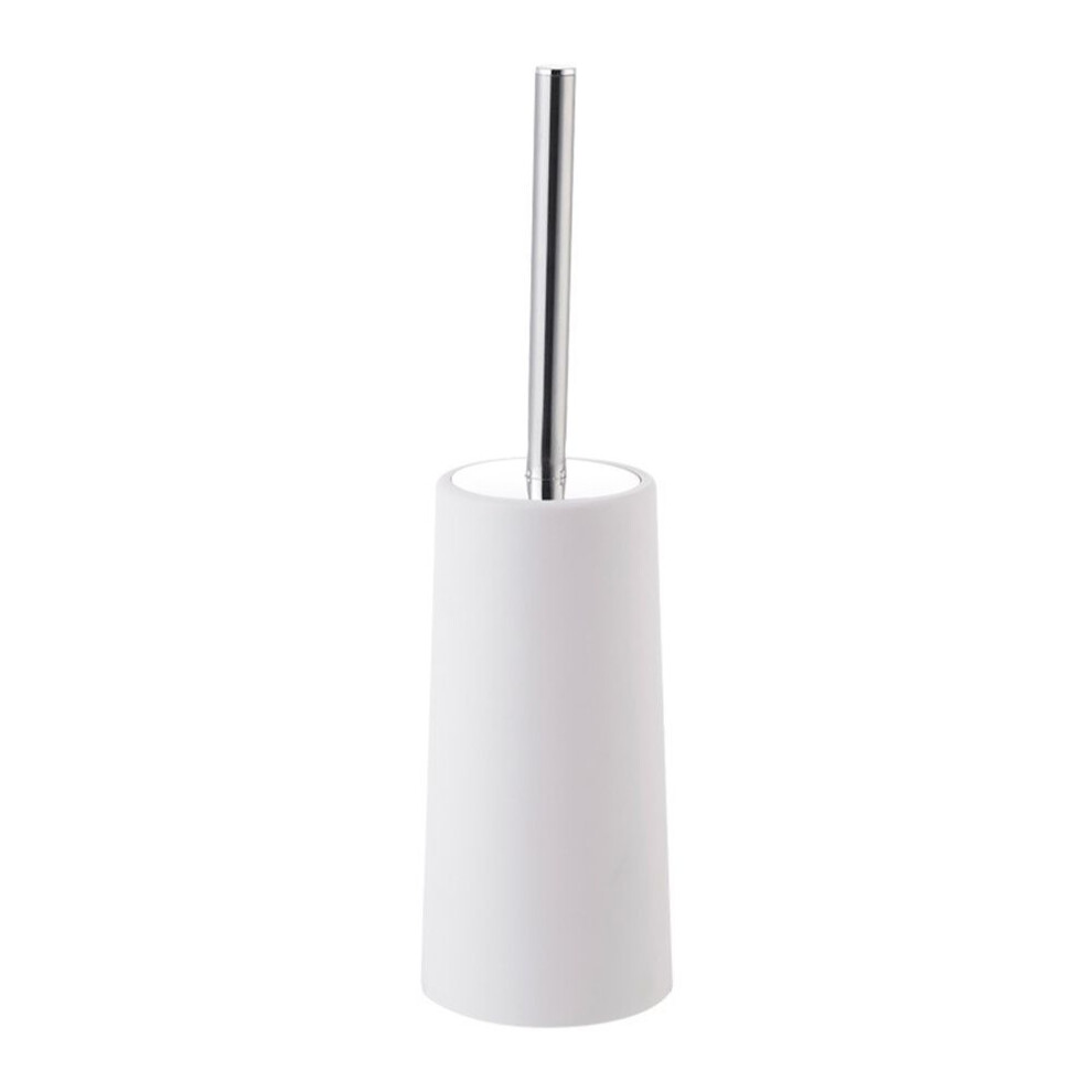 (white) Stainless Steel Long Handled Toilet Brush Holder Set Cleaning Brush Standing Stand Toilet Brush