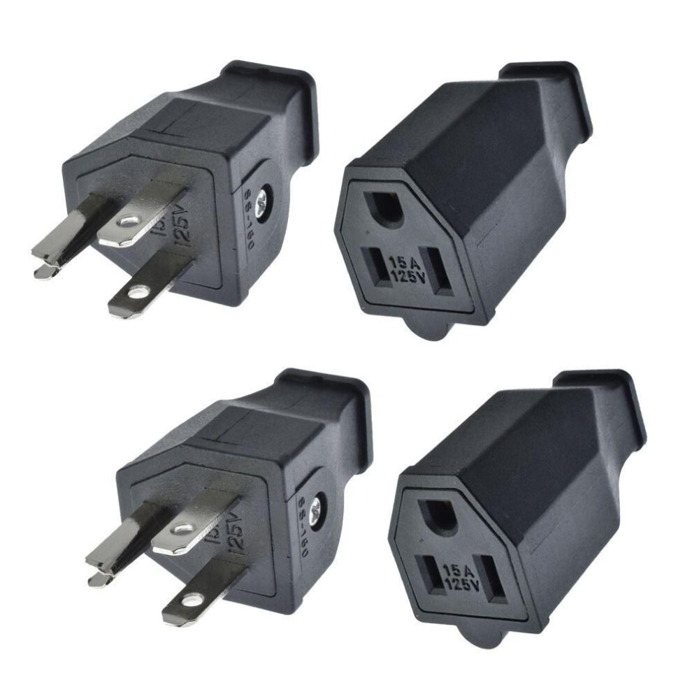 (mix) Black Shell Replacement Plug 15A 125V Grounding Plug Extension Cord Ends  Most Home Daily Uses