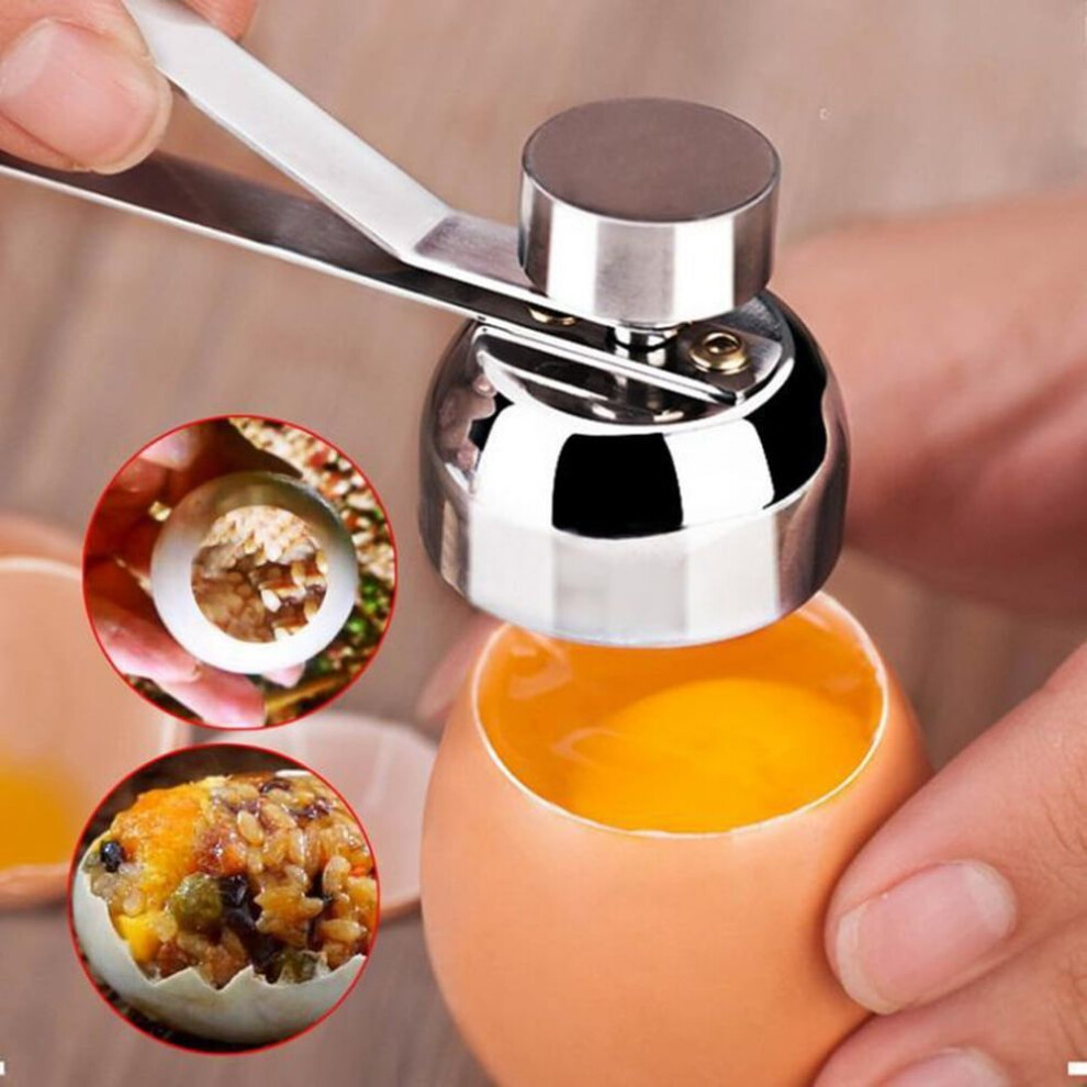 (s) Stainless Steel Egg Cracker Tool- Egg Shell Opener,cutter, And Topper For Perfect Boiled Eggs- Kitchen Gadgets Egg Cup Cutter And Handheld Egg Slicer