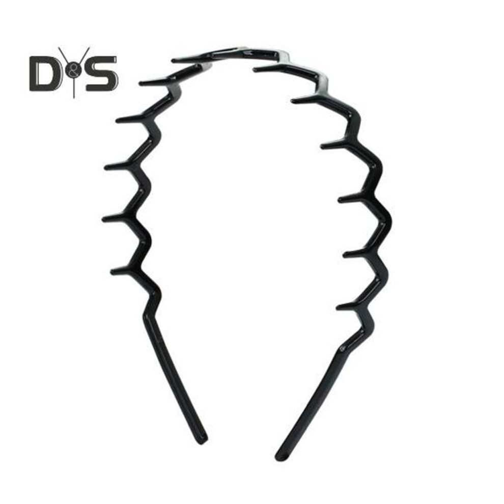 (black, B) 2pcs Hair Hoop Large Wave Shape Plastic Hair Comb M-shaped Comfortable Non-slip Headband Hair Accessories