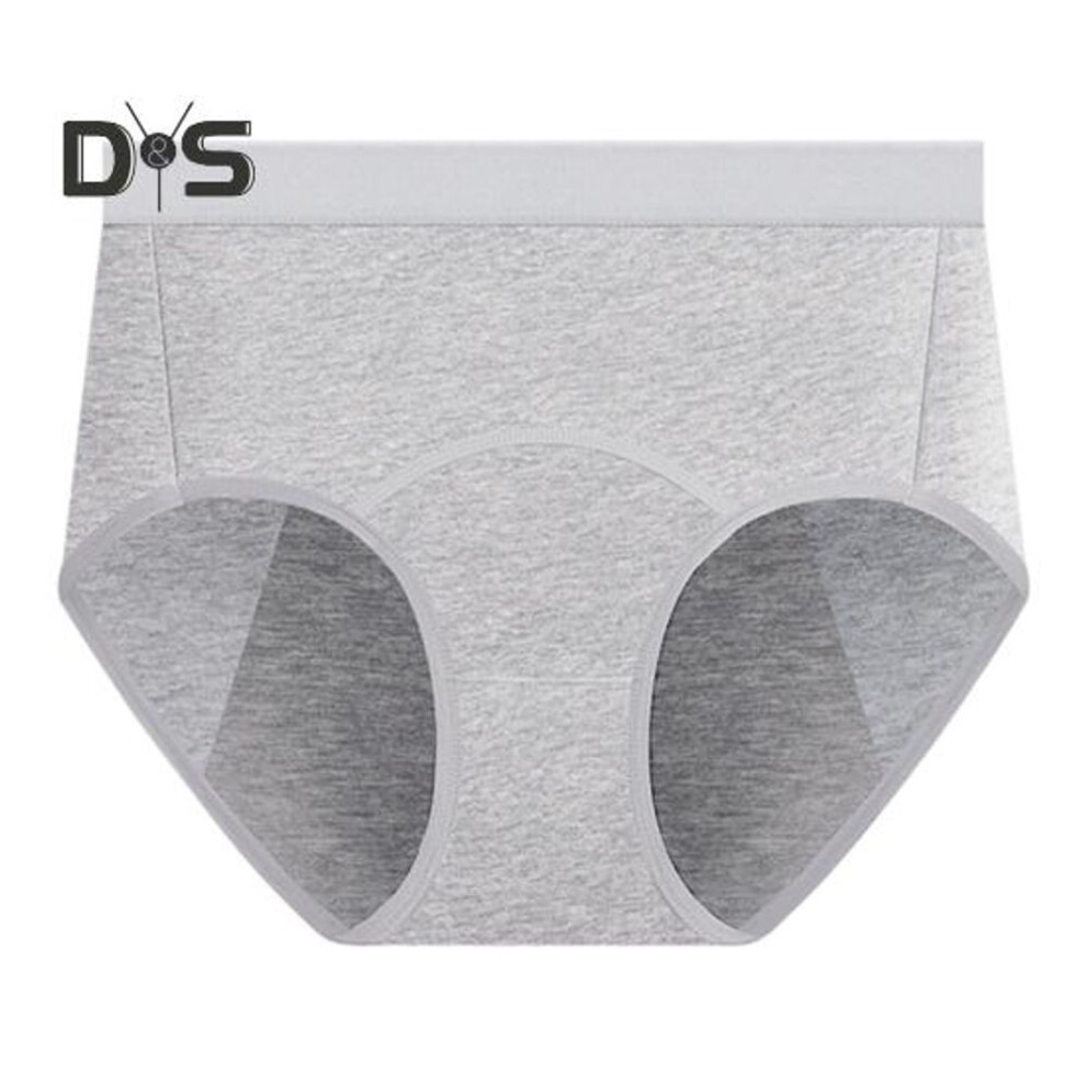 (grey, M) High Waist Women Period Underpants Prevent Leakage Cotton Panties Good Breathability High Elasticity Briefs Full Butt Coverage Underwea