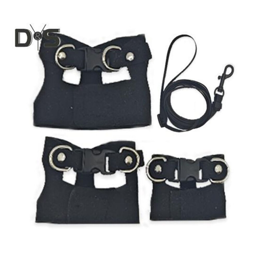 (black, A) Bearded Dragon Harness And Leash Set Faux Leather Reptile Lizard Harness With Retractable Leash Small Animal Traction Rope Walking Vest Accessories