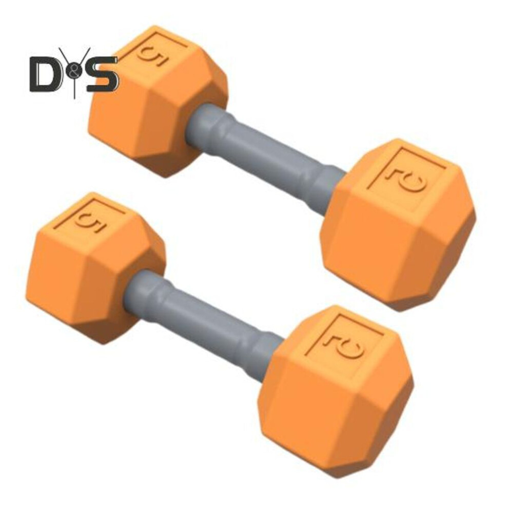 (orange) 1 Pair Children's Mini Dumbbells Baby Workout Dumbbells Safe Silicone Hand Weights Dumbbell Toy for Kids Fitness Physical Development
