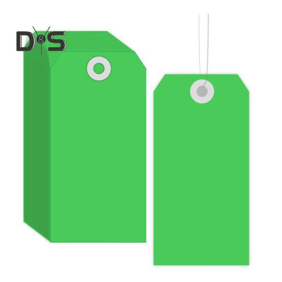 (green) 100Pcs Blanks Shipping Tags with Wire Hang Tags Food Clothing Wine Labels for Labeling Inventory Crafts