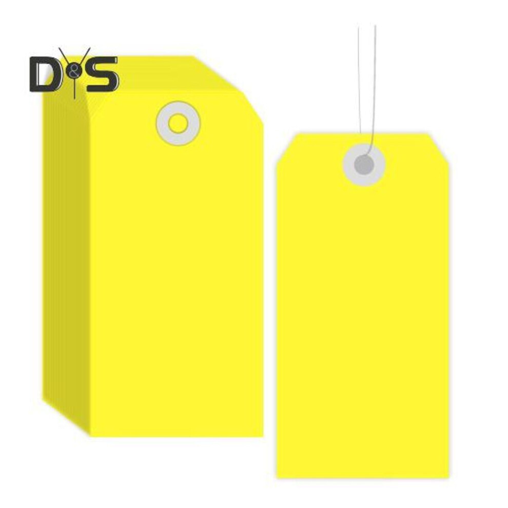 (lemon yellow) 100pcs Blanks Shipping Tags With Wire Hang Tags Food Clothing Wine Labels For Labeling Inventory Crafts