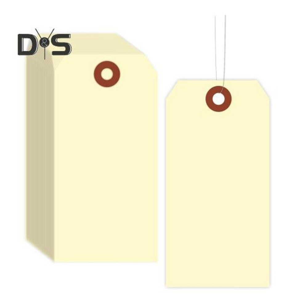 (light yellow) 100Pcs Blanks Shipping Tags with Wire Hang Tags Food Clothing Wine Labels for Labeling Inventory Crafts