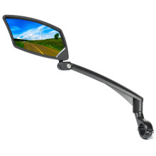 BriskMore Handlebar Bike Mirror Scratch Resistant Glass Lens Ajustable And Rotatable Safe Rearview Bicycle Mirror for Left Side BT-016L
