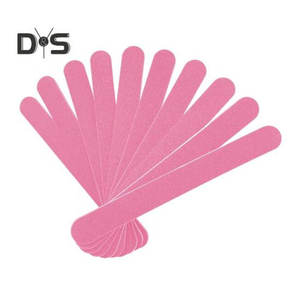 (pink) 10pcs Double-sided Wooden Nail File 100/180 Grit Men Women Gel Acrylic Fingernail Buffering File Emery Board Manicure Pedicure Tool