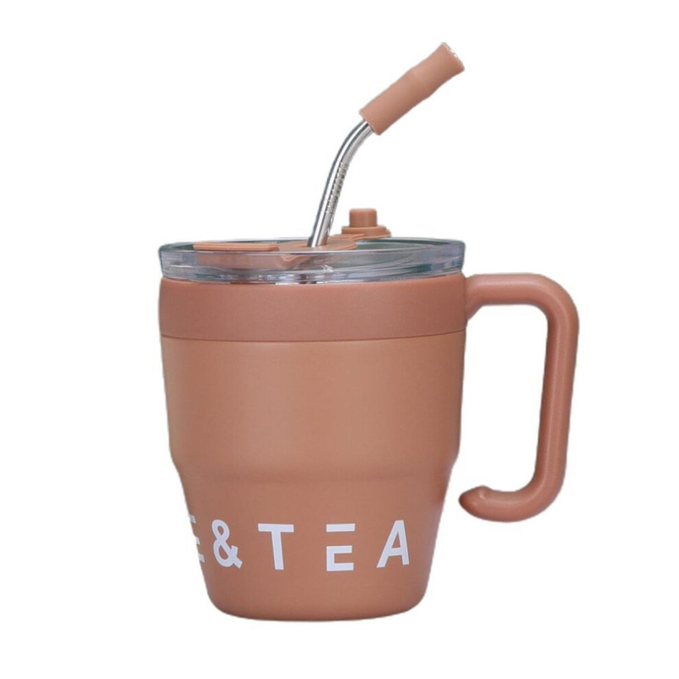(coffee) 480ml Coffee Cup With Straw Stainless Steel Water Cup Portable Thermal Tea Cup For Home Office School