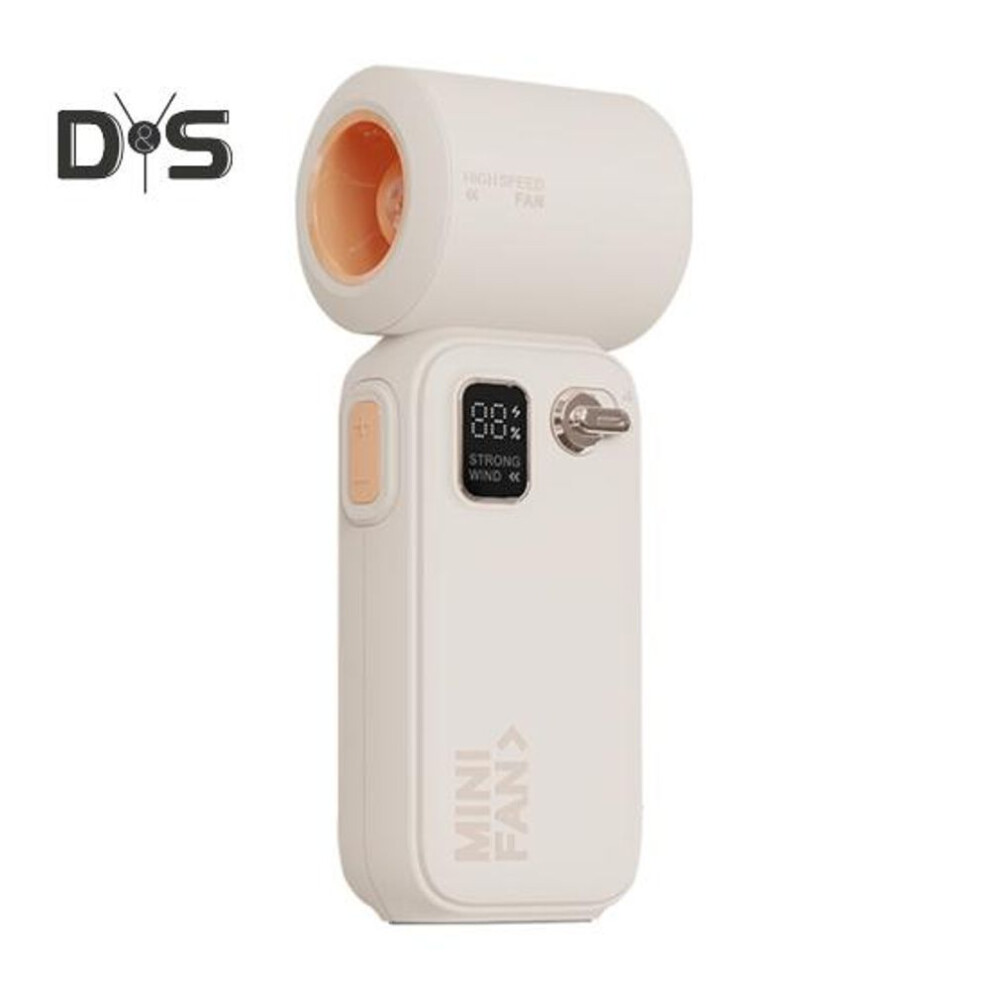 (apricot) Mini Portable Handheld Fan 100 Speeds Compact Design Rechargeable Digital Display High-speed Fan Personal Air Cooler