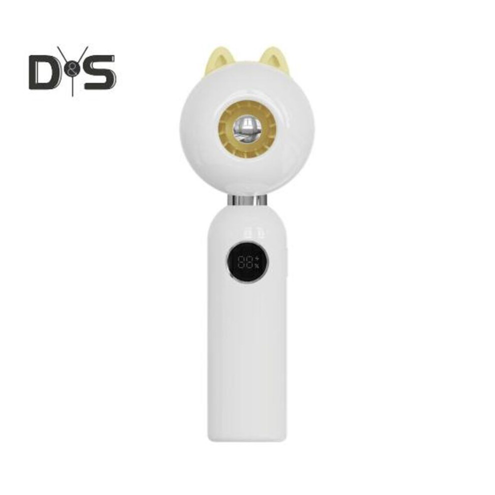 (white) Portable Handheld Turbo Fan Digital Display High-speed Strong Airflow Low Noise Personal Rechargeable Air Cooler Fan