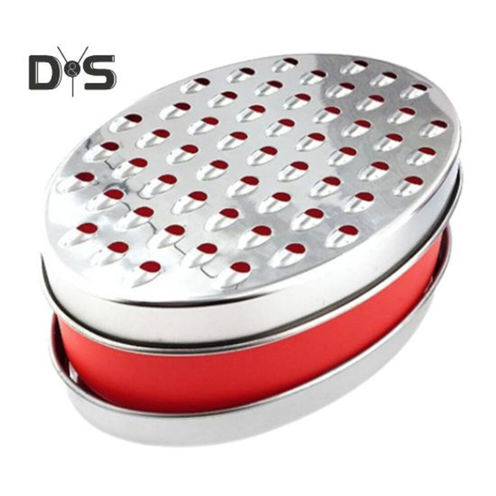 (red) Cheese Grater With Container Multifunctional Stainless Steel Slicer Cutter For Potato Cucumber Carrot Onion Lemon Ginger Kitchen Vegetable Chopper