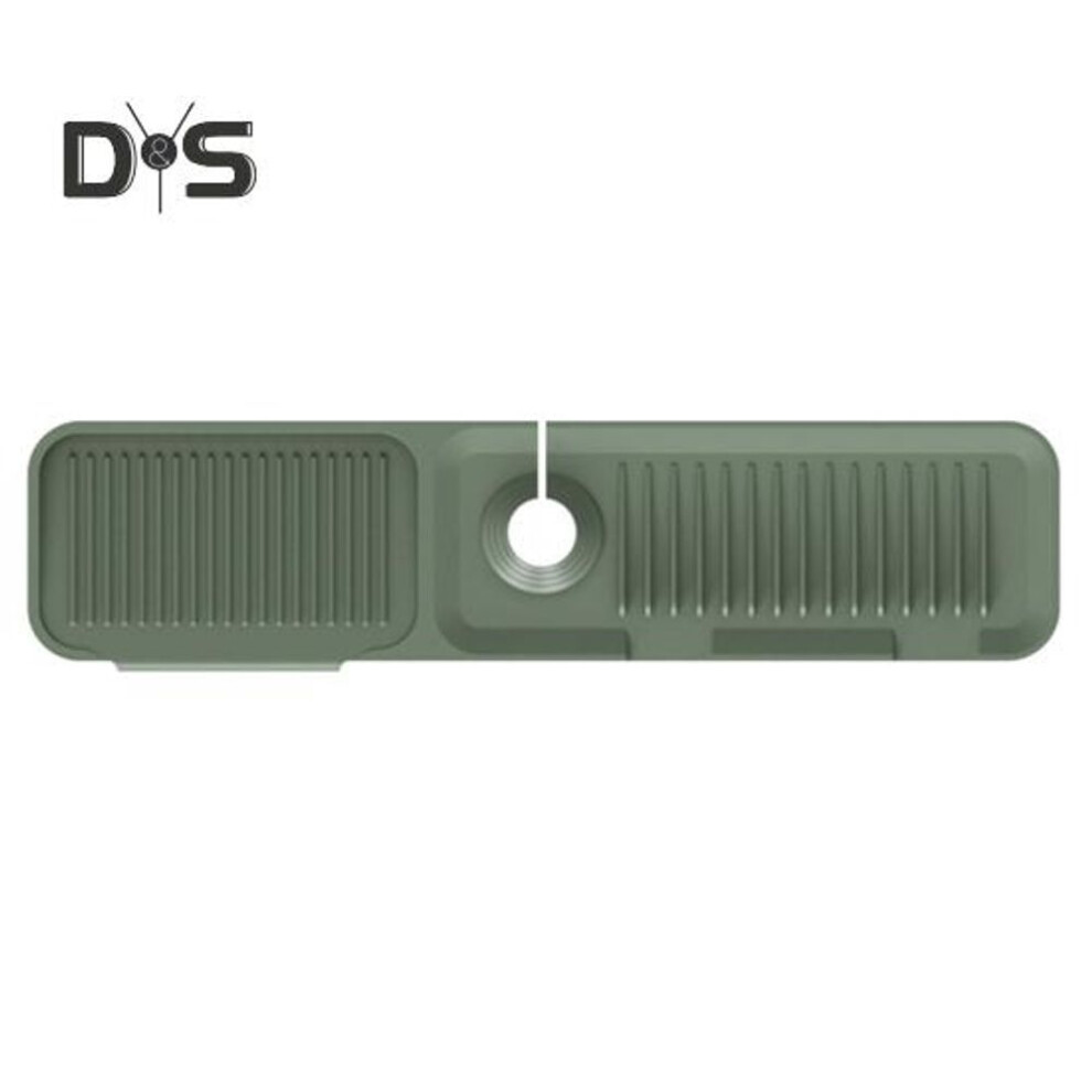 (dark green, XL) Silicone Faucet Drain Mat Kitchen Sink Splash Guard Multifunctional Fast Drying Faucet Drip Catcher Mat For Bathroom Washing Table Kitchen Countertop