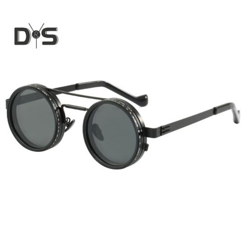 (black) 1-9 Gears Adjustable Tint Sunglasses Retro Round Polarized Glasses With Nd Filter Lenses For Men Fishing Driving Beach Shady