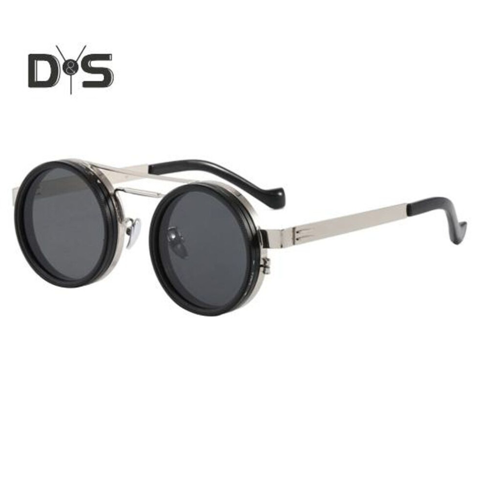 (Silver) 1-9 Gears Adjustable Tint Sunglasses Retro Round Polarized Glasses With Nd Filter Lenses For Men Fishing Driving Beach Shady Silver