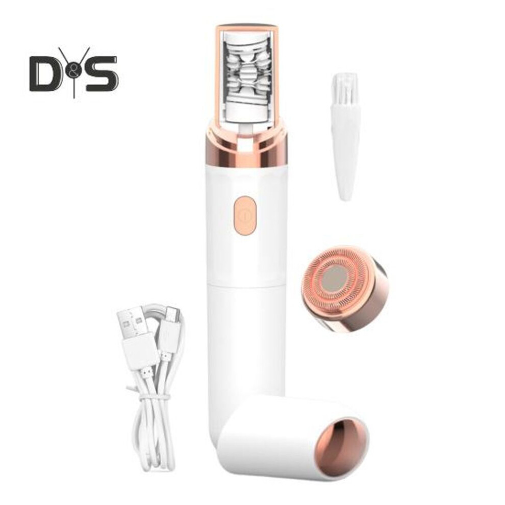 (white) Women Electric Shaver With Led Ipx5 Waterproof Portable Face Body Bikini Area Arm Leg Hair Removal Epilator Razor Trimmer