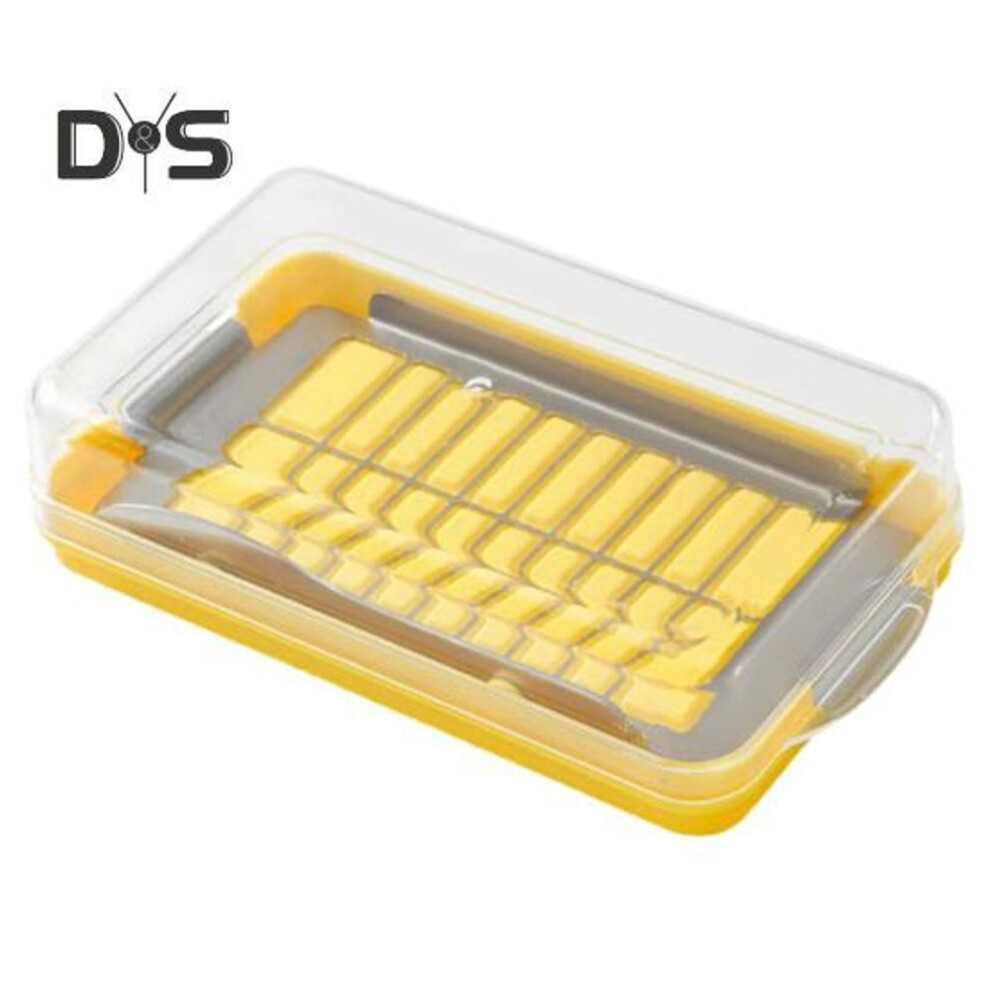 (as the picture, S) Butter Slicer Box Plastic Butter Cutter Dish With Transparent Lid For Counter Top Refrigerated Butter Container Diy Baking Butter Dish Box With