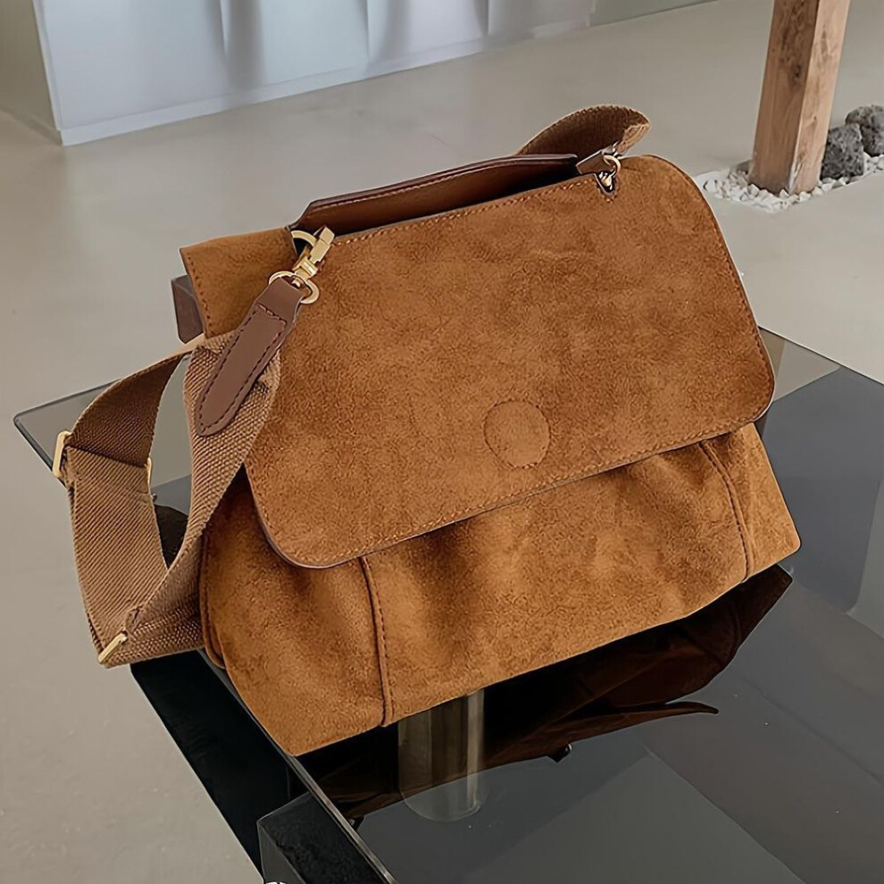 (brown) Winter New Retro Suede Handbags For Women Crossbody Shoulder Bag Female Tote