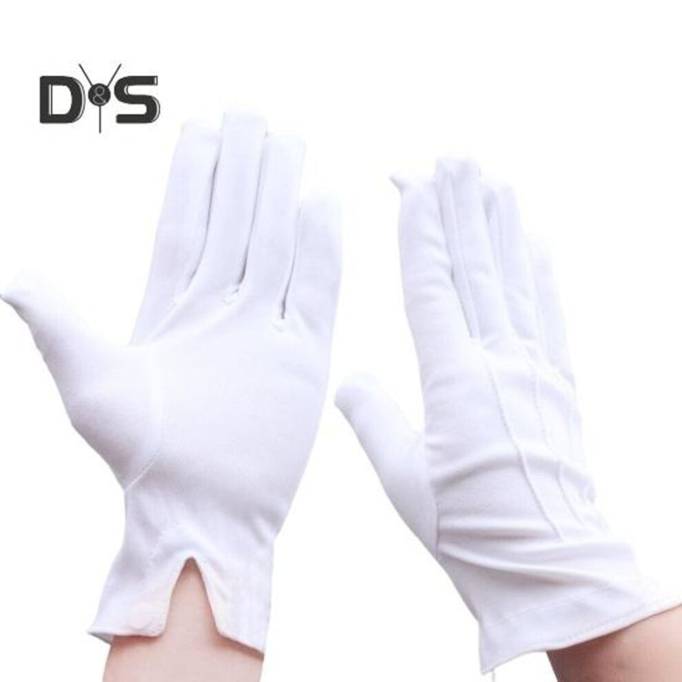 (as the picture, L B) White Gloves Formal Tuxedo Uniform Gloves For Men Women Butler Gloves For Cosplay Party Jewelry Inspection Ceremony Guard