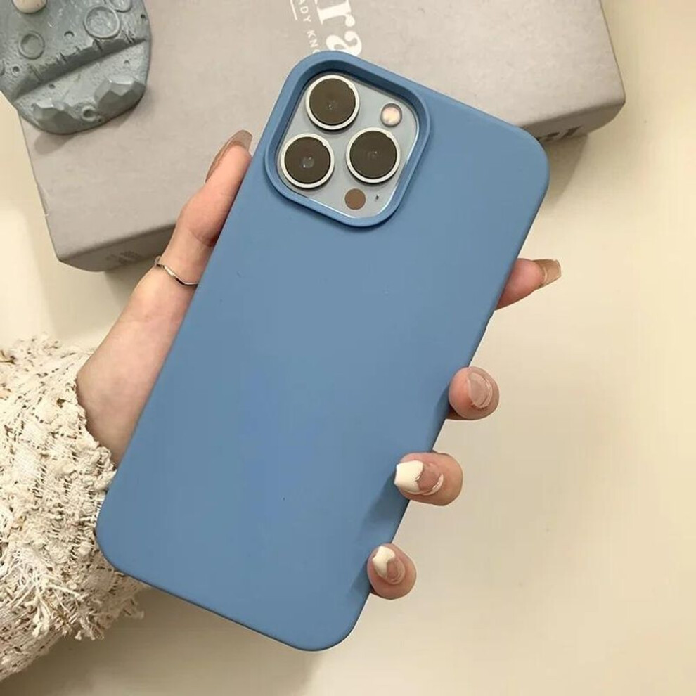 (blue, iPhone 16 Pro Max) Dark Purple Liquid Silicone Phone Case for iPhone 16 Pro Max 14 13 12 11 Pro Max XR XS X 15 Pro Max 16E Full Protective Cover