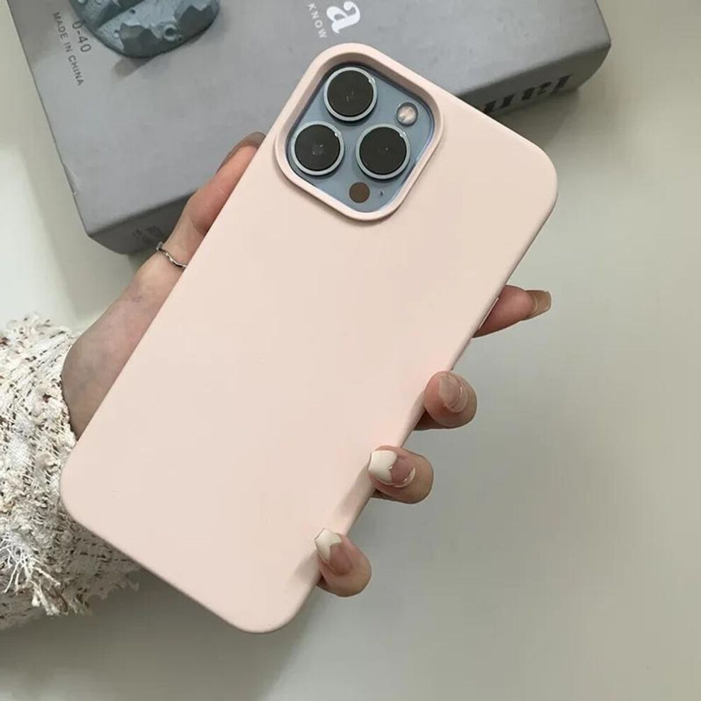 (pink, iPhone 12 Pro Max) Dark Purple Liquid Silicone Phone Case for iPhone 16 Pro Max 14 13 12 11 Pro Max XR XS X 15 Pro Max 16E Full Protective Cover