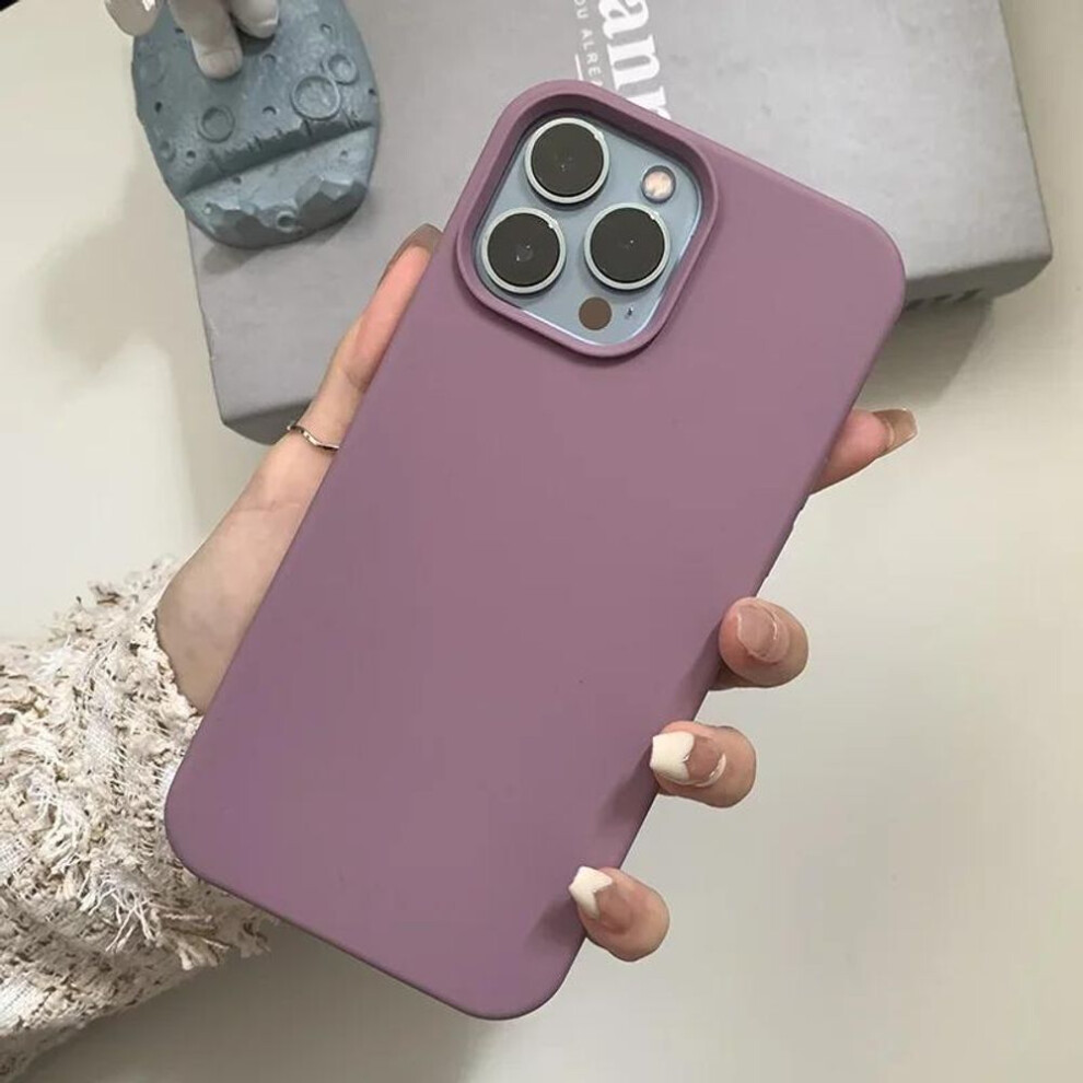 (purple, iPhone 11 Pro Max) Dark Purple Liquid Silicone Phone Case For Iphone 16 Pro Max 14 13 12 11 Pro Max Xr Xs X 15 Pro Max 16e Full Protective Cover