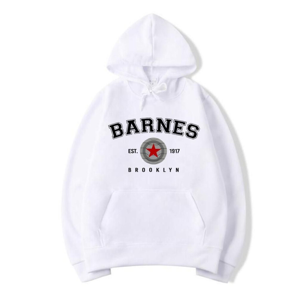 (L, white) Vintage Barnes 1917 Hoodie Bucky Barnes Winter Soldier Hoodies Women Hooded Sweatshirt Tv Show Inspired Pullovers Superhero Tops